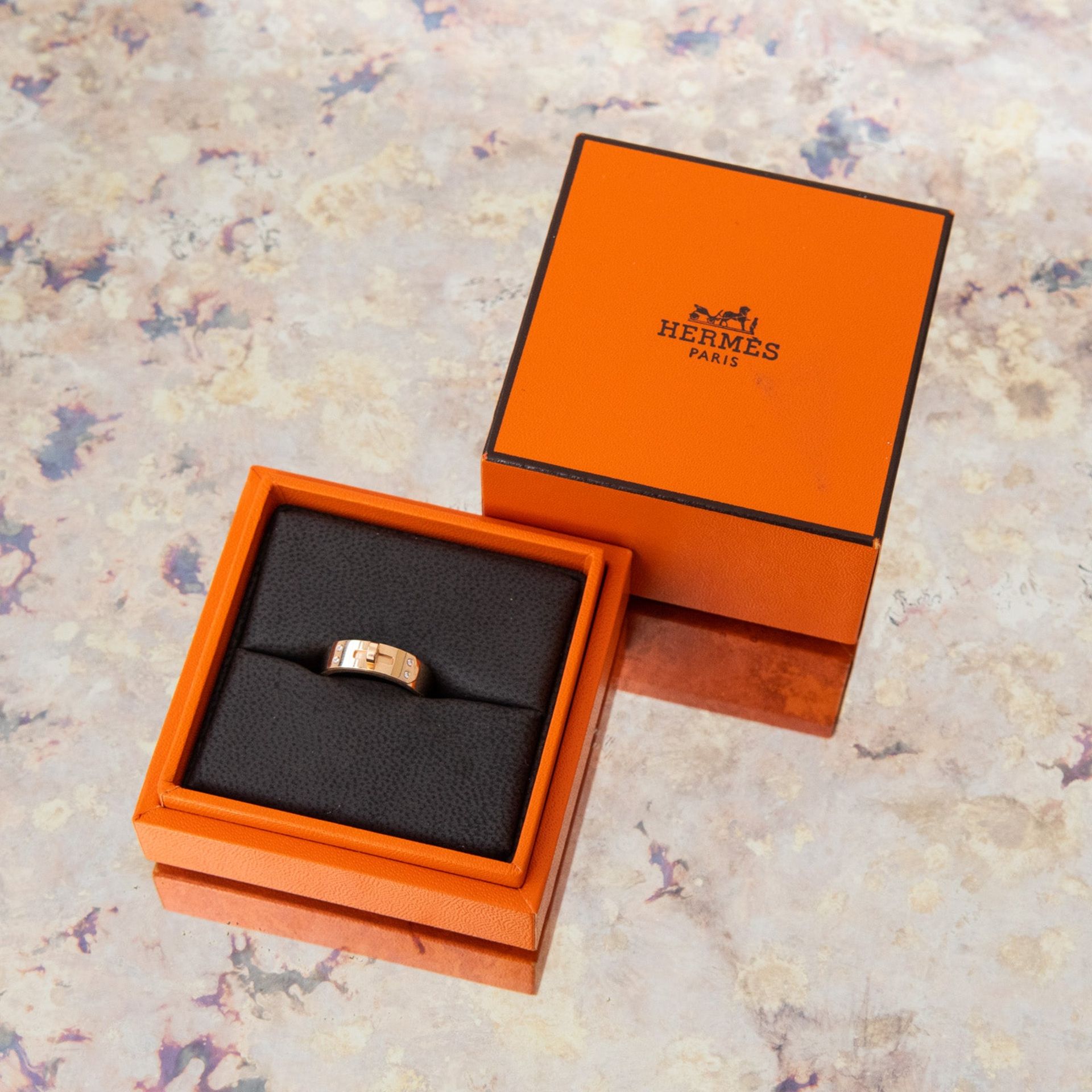 Hermes Rose Gold Kelly Ring Size 51 - Image 8 of 8