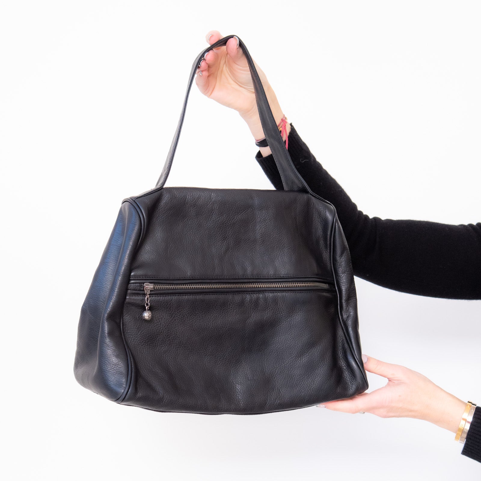 Erva Black Leather Bag - Image 3 of 7