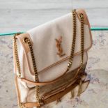 Saint Laurent Nikki Beige Canvas Bag