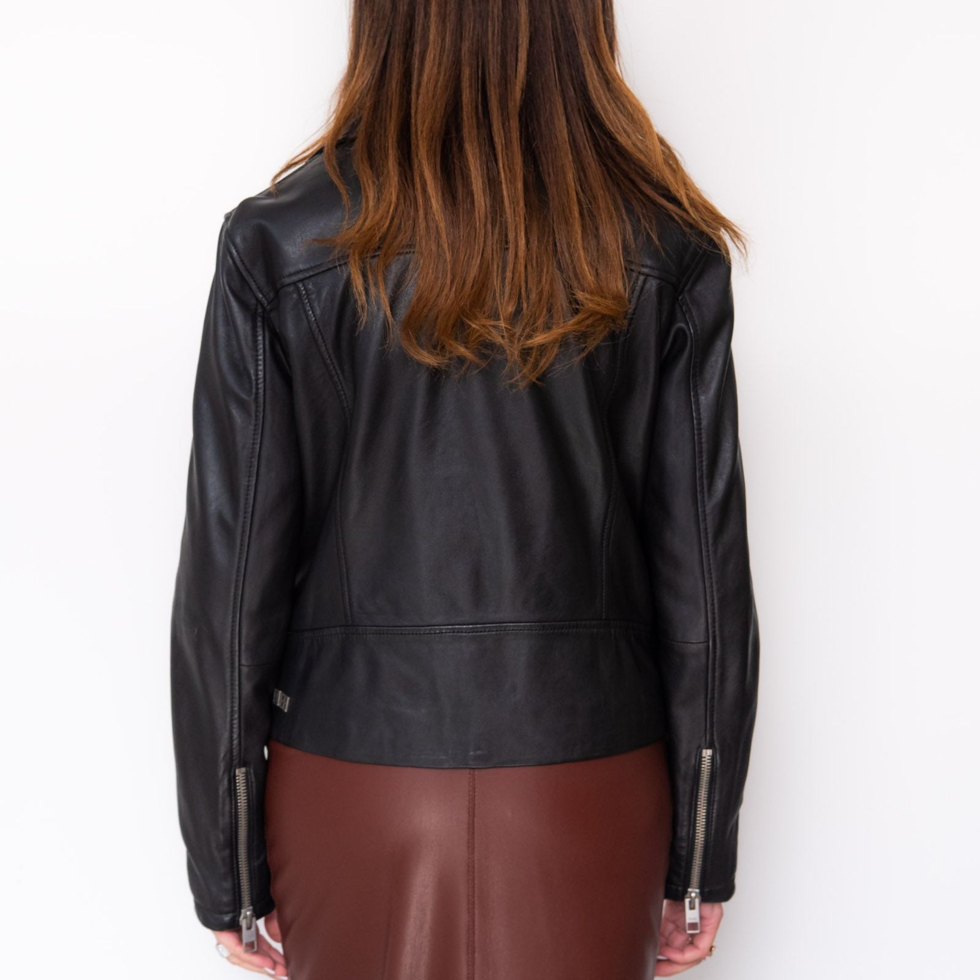 Ksubi Black Leather Biker Jacket Size Medium - Image 4 of 6