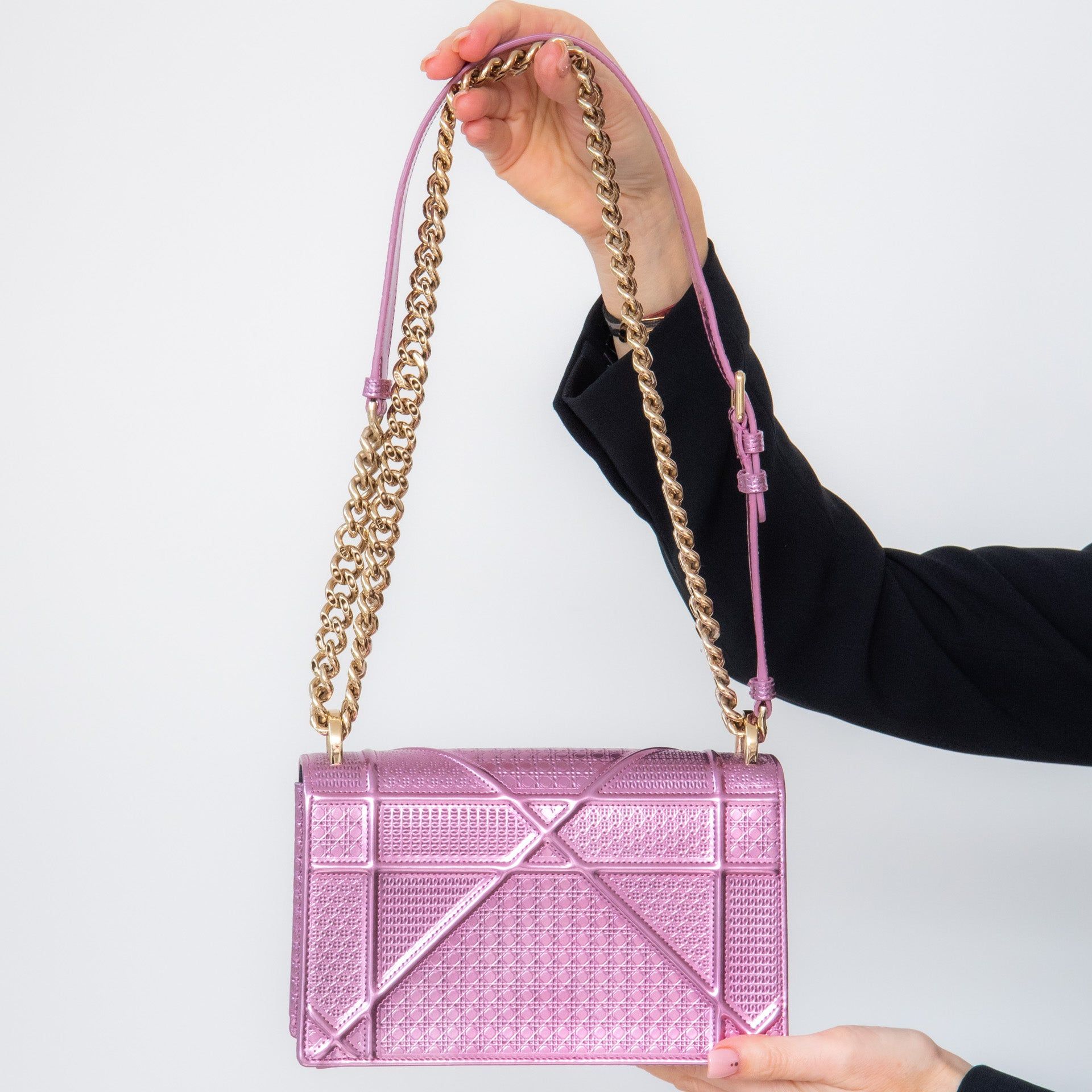 Dior Diorama Metallic Pink Bag - Image 6 of 8