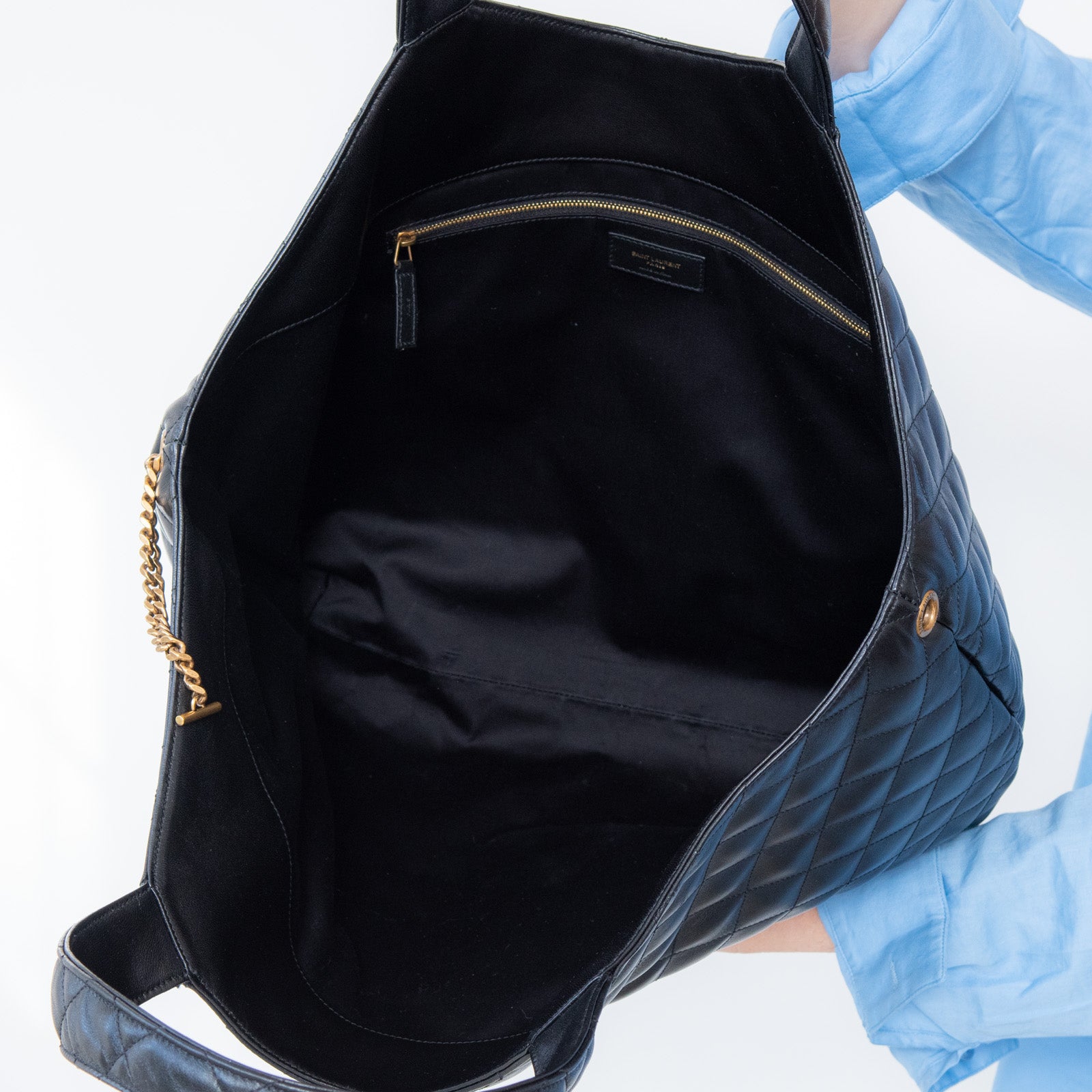 Saint Laurent Black I Care Maxi Shopping Bag - Image 7 of 11
