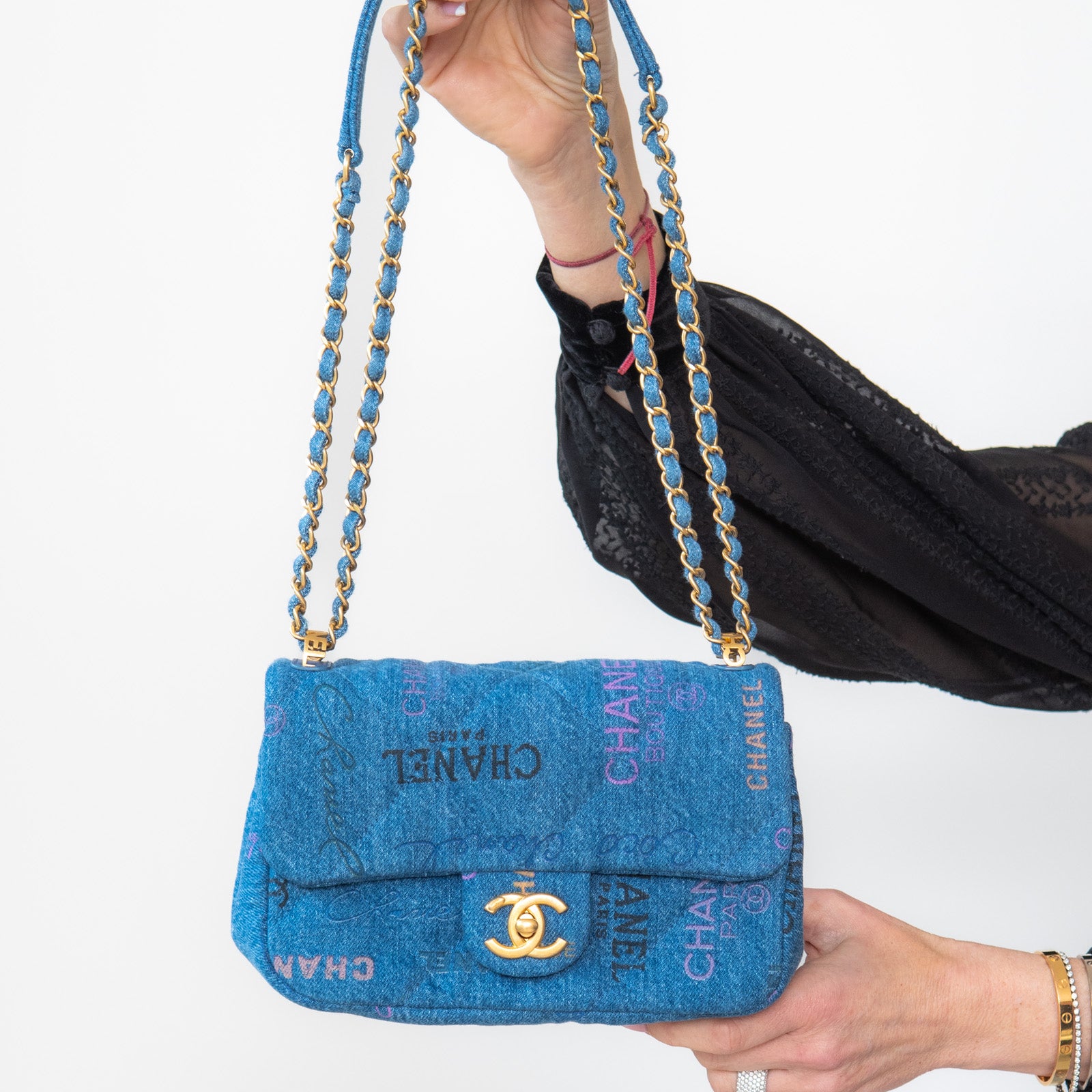 Chanel Blue Denim Small Flap Bag - Bild 13 aus 15