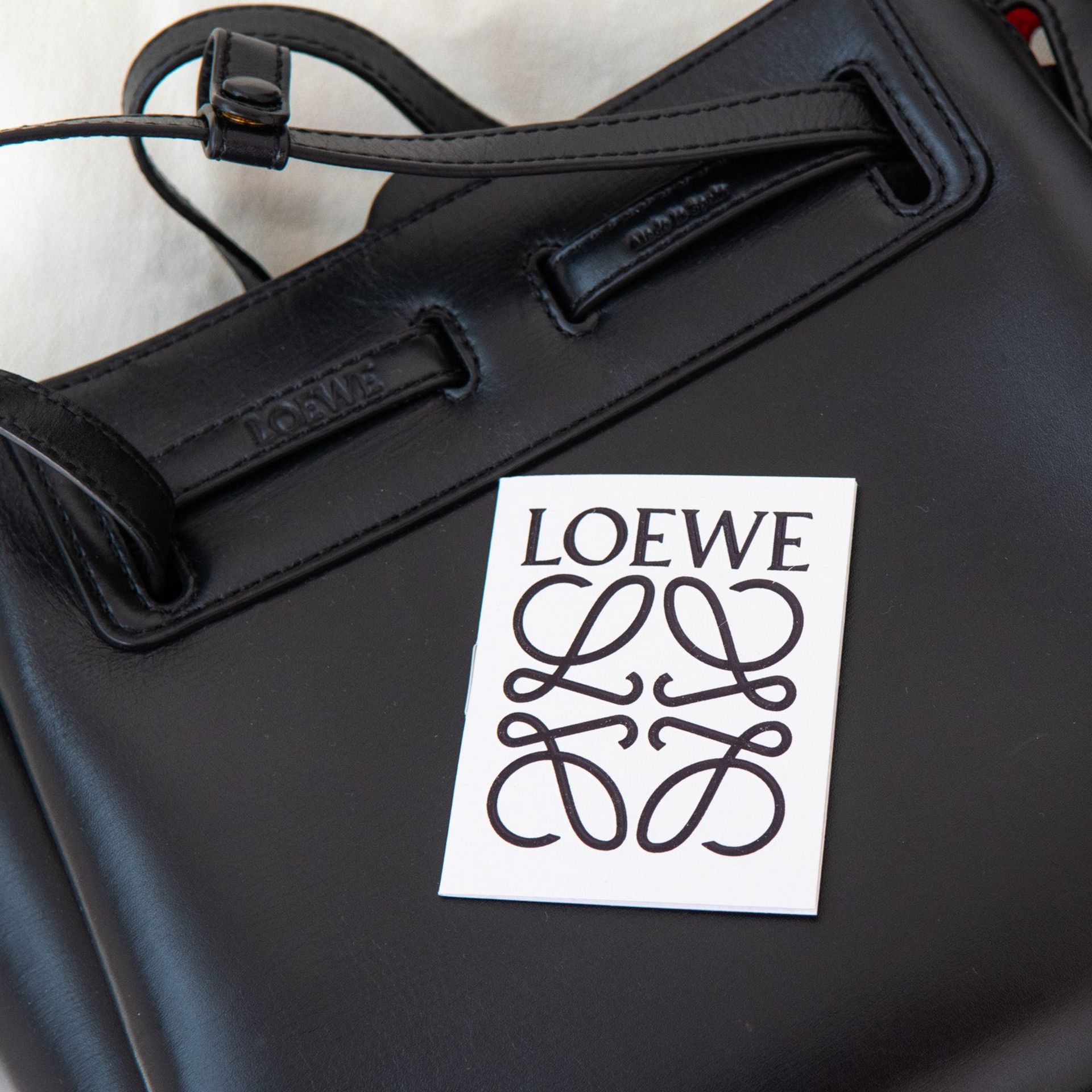 Loewe Lazo Black Leather Bag - Image 8 of 9