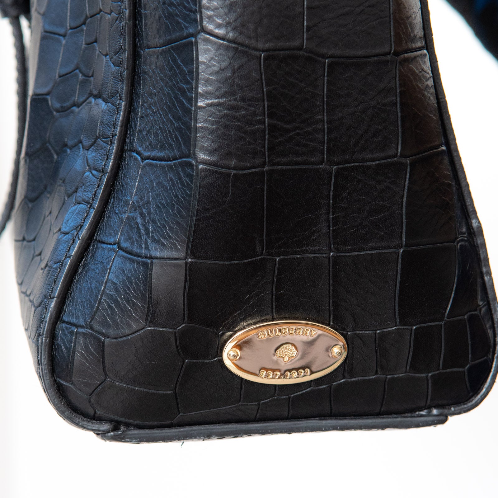 Mulberry Black Mock Croc Small Roxette Bag - Image 6 of 7