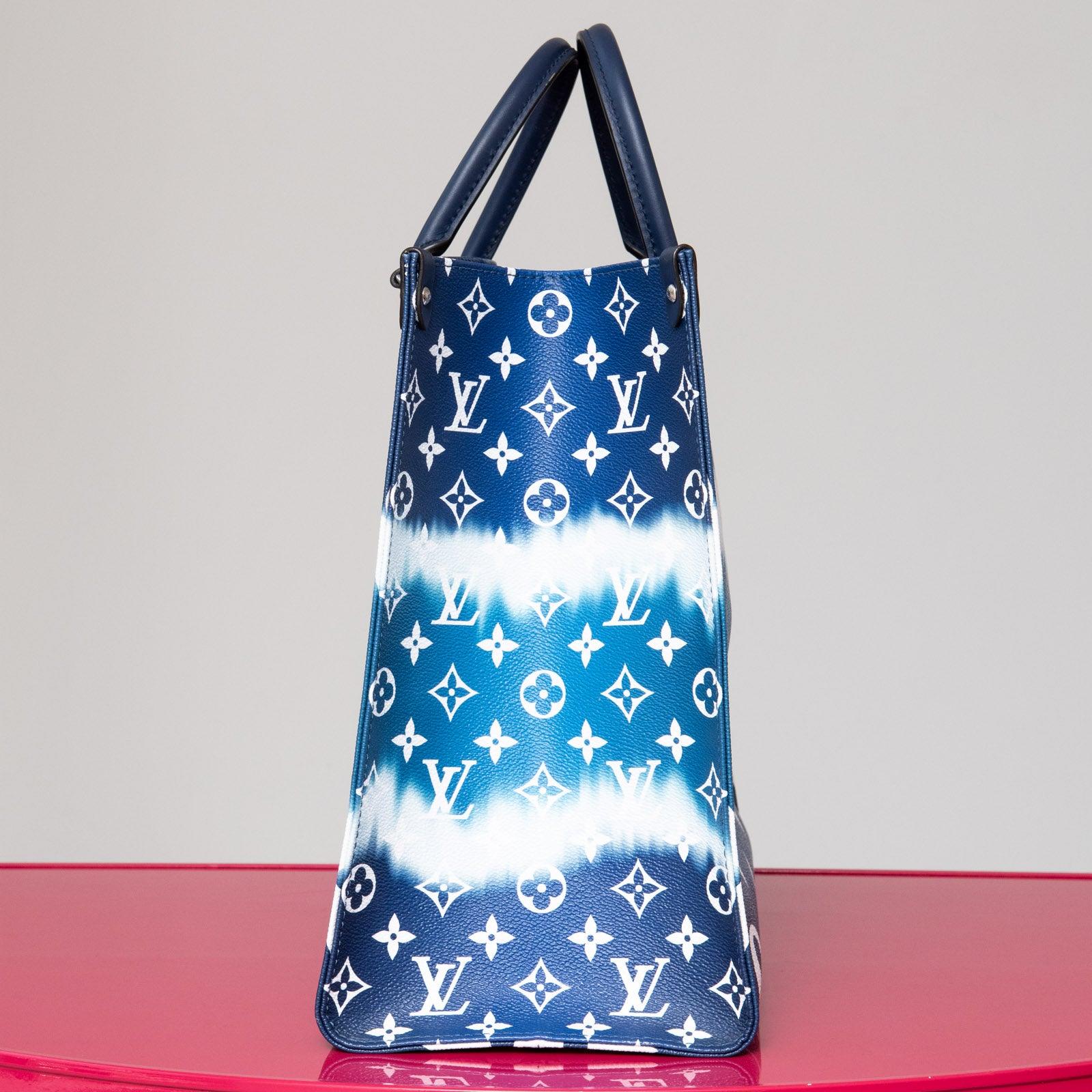 Louis Vuitton Limited Edition Escale Blue On The Go Tote Bag - Image 6 of 6