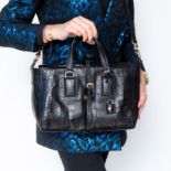 Mulberry Black Mock Croc Small Roxette Bag