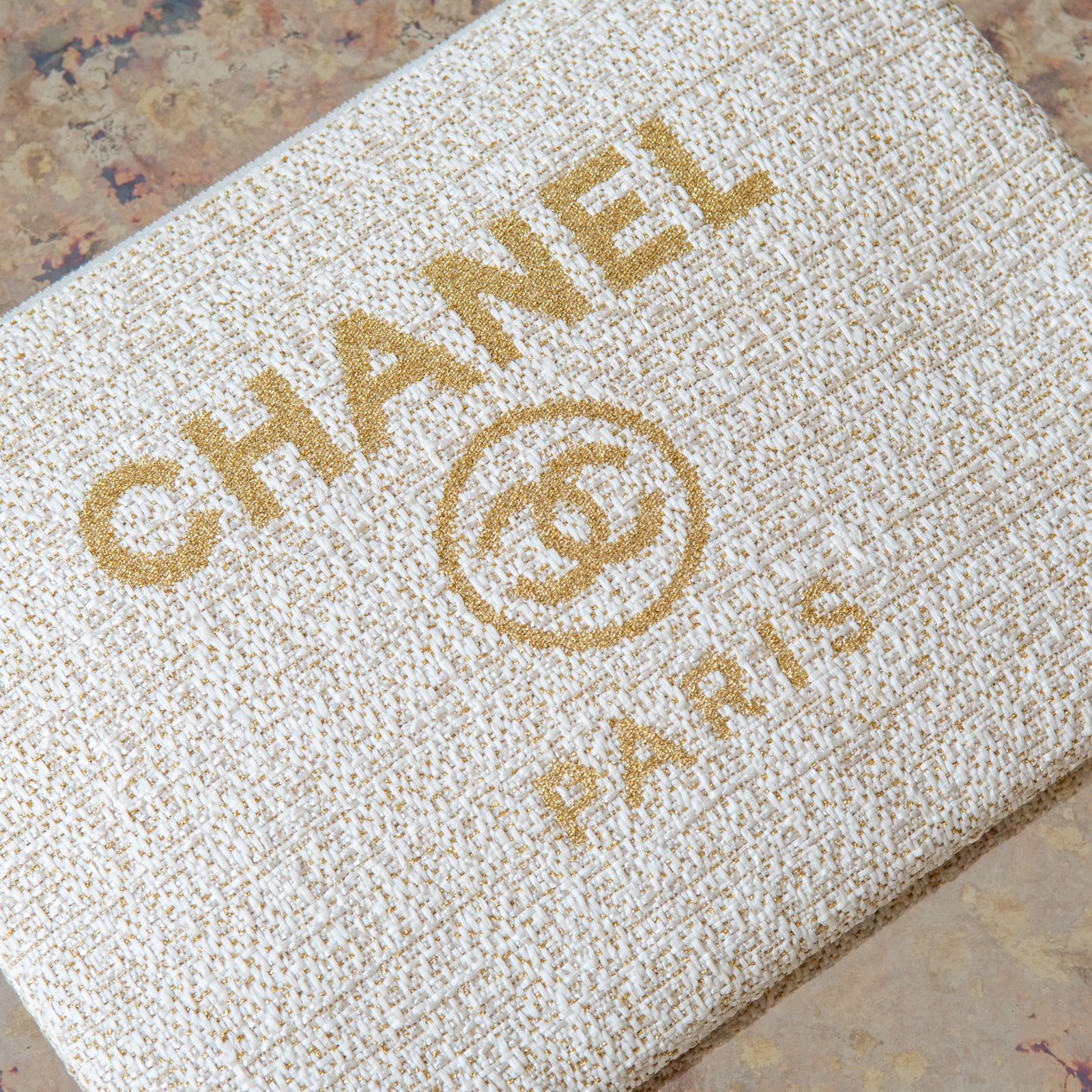 Chanel Cream Deauville Large Clutch Bag - Image 2 of 8