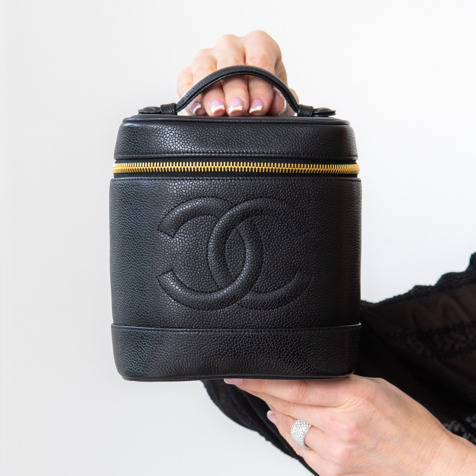Chanel Black Caviar Timeless CC Vanity Bag - Image 2 of 10