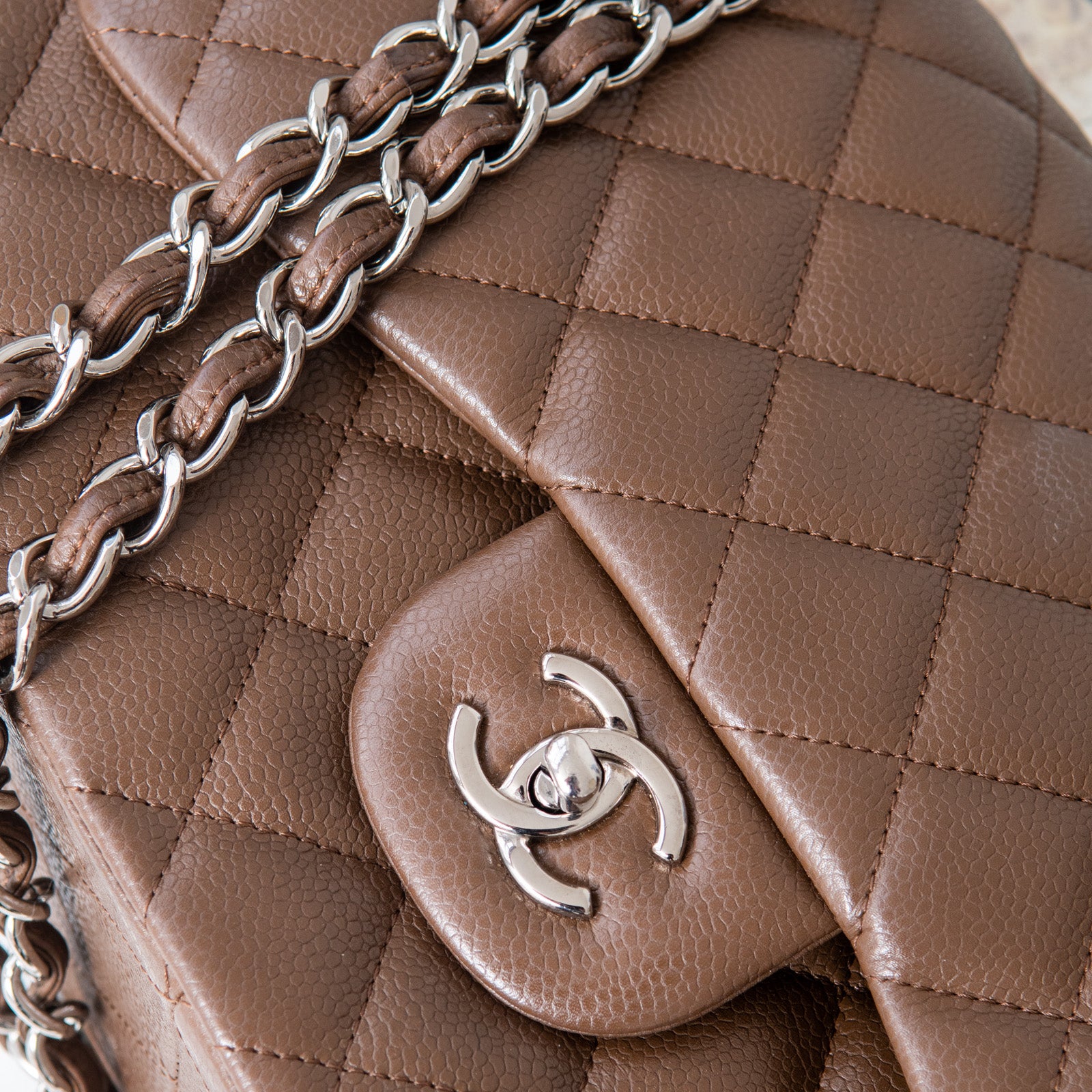 Chanel Brown Double Flap Jumbo Bag - Image 3 of 15