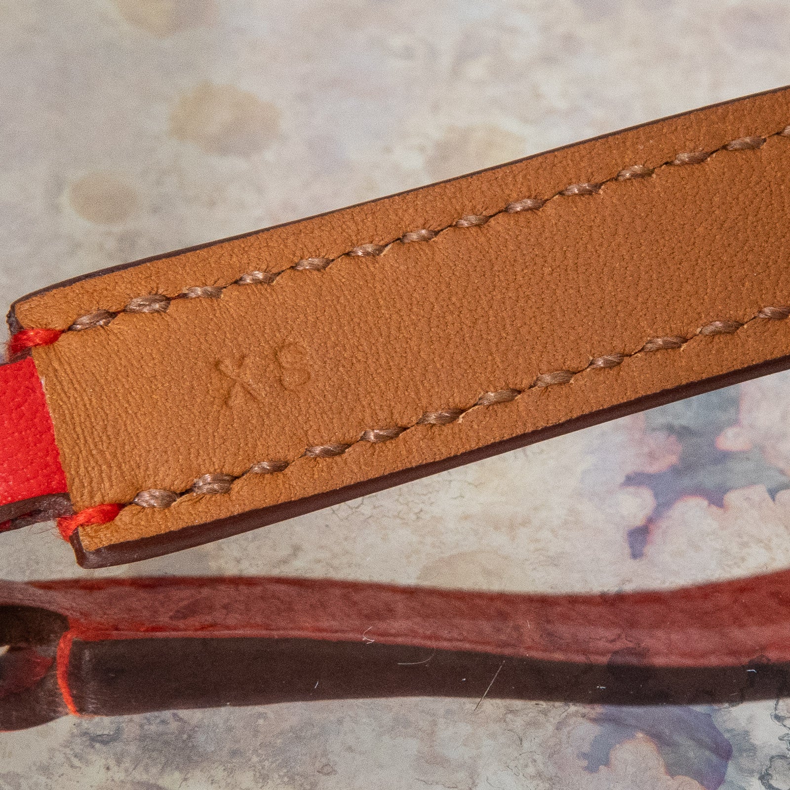 Hermes Rivale Double Tour Red Leather Bracelet Size XS - Image 6 of 9