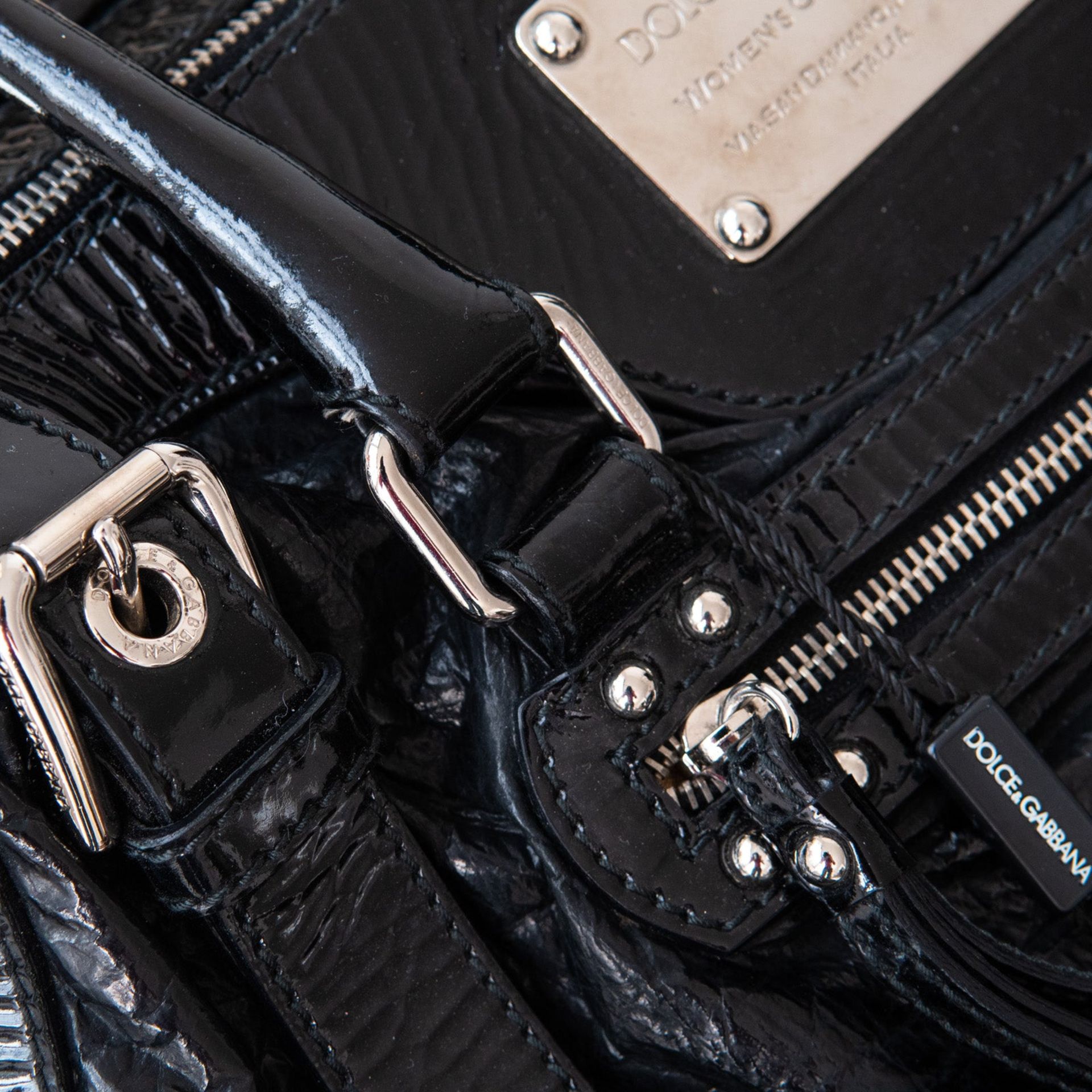 Dolce and Gabbana Black Patent Bag - Image 10 of 10