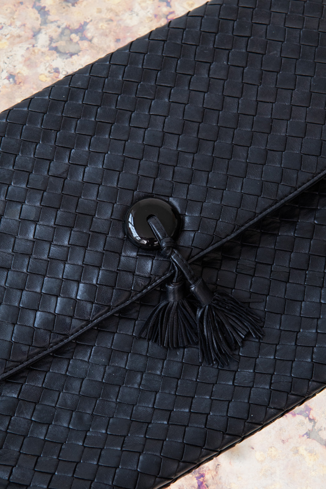 Bottega Veneta Black Leather Clutch Bag - Bild 2 aus 6