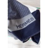 Hermes Navy And Grey Avalon Throw Blanket
