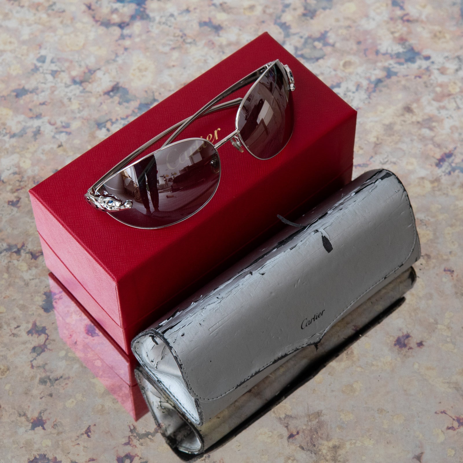 Cartier Vintage Limited Edition Panthere de Aviator Sunglasses - Image 3 of 8