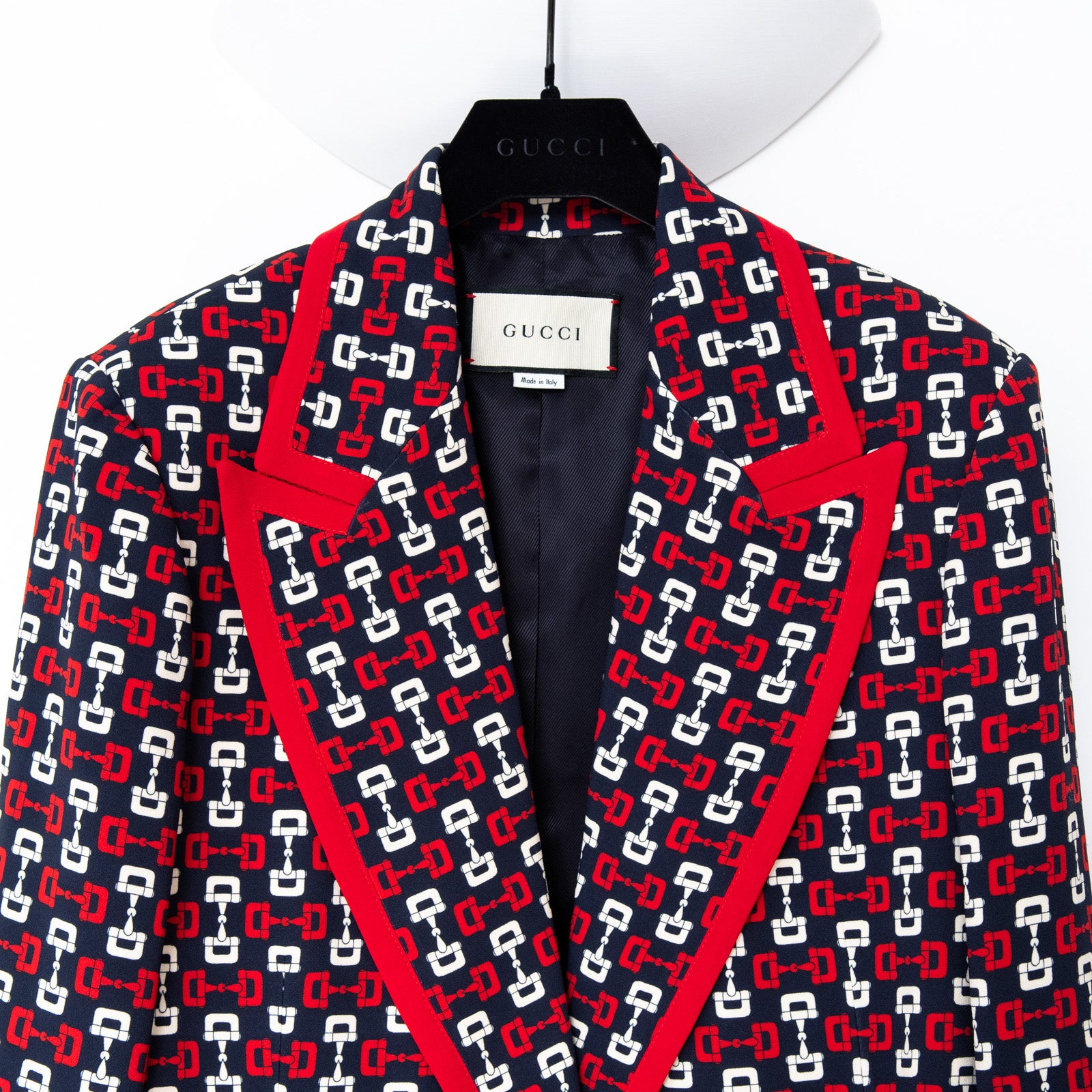 Gucci Red Horsebit Print Jacket - Image 3 of 9