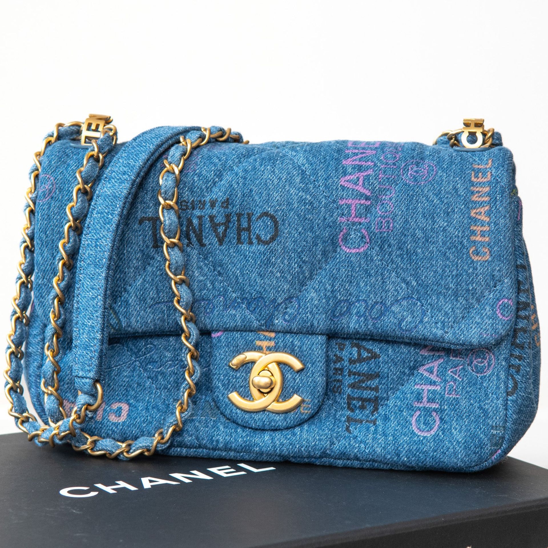 Chanel Blue Denim Small Flap Bag