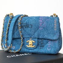 Chanel Blue Denim Small Flap Bag