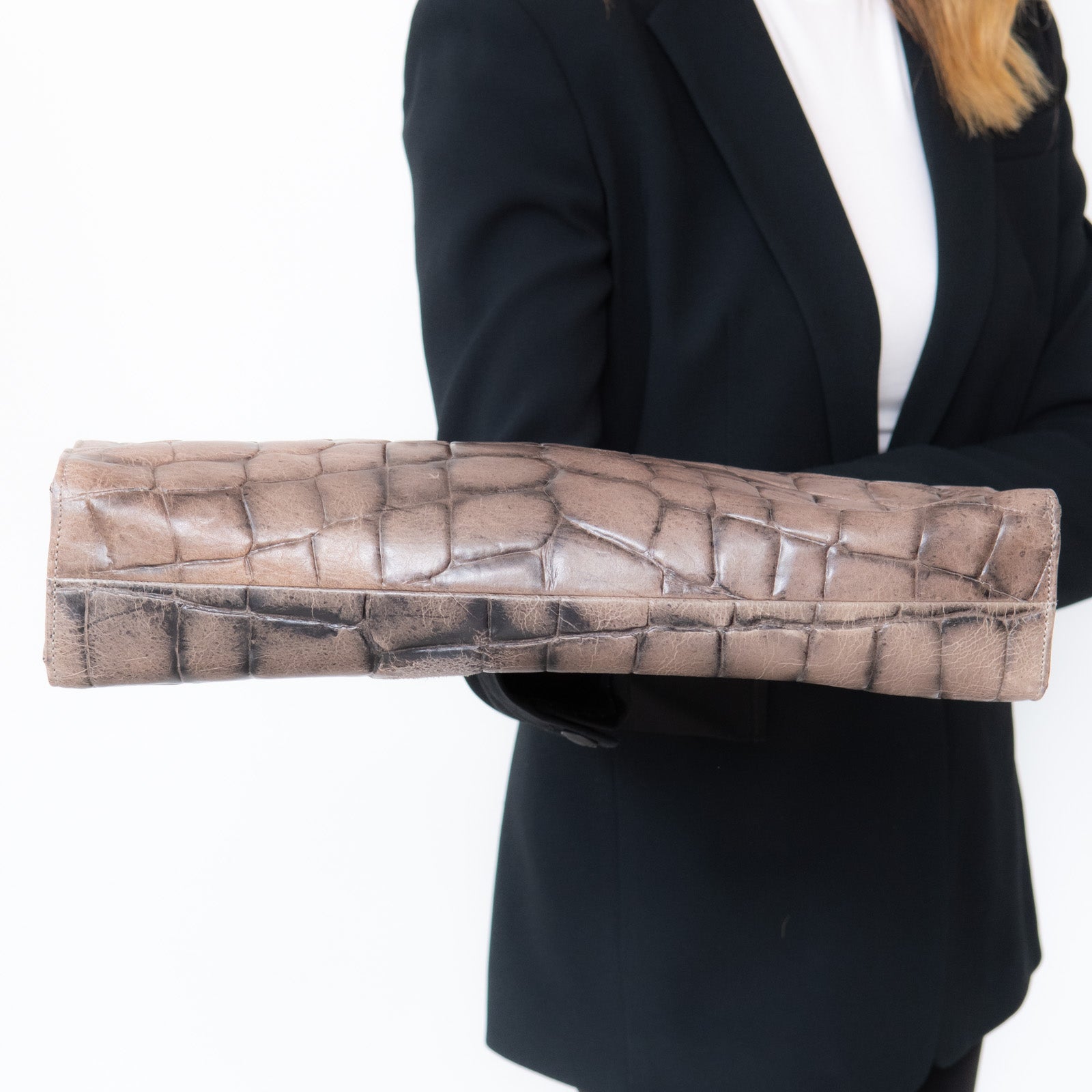 Tissa Fontaneda Grey Mock Croc Bag - Image 6 of 8