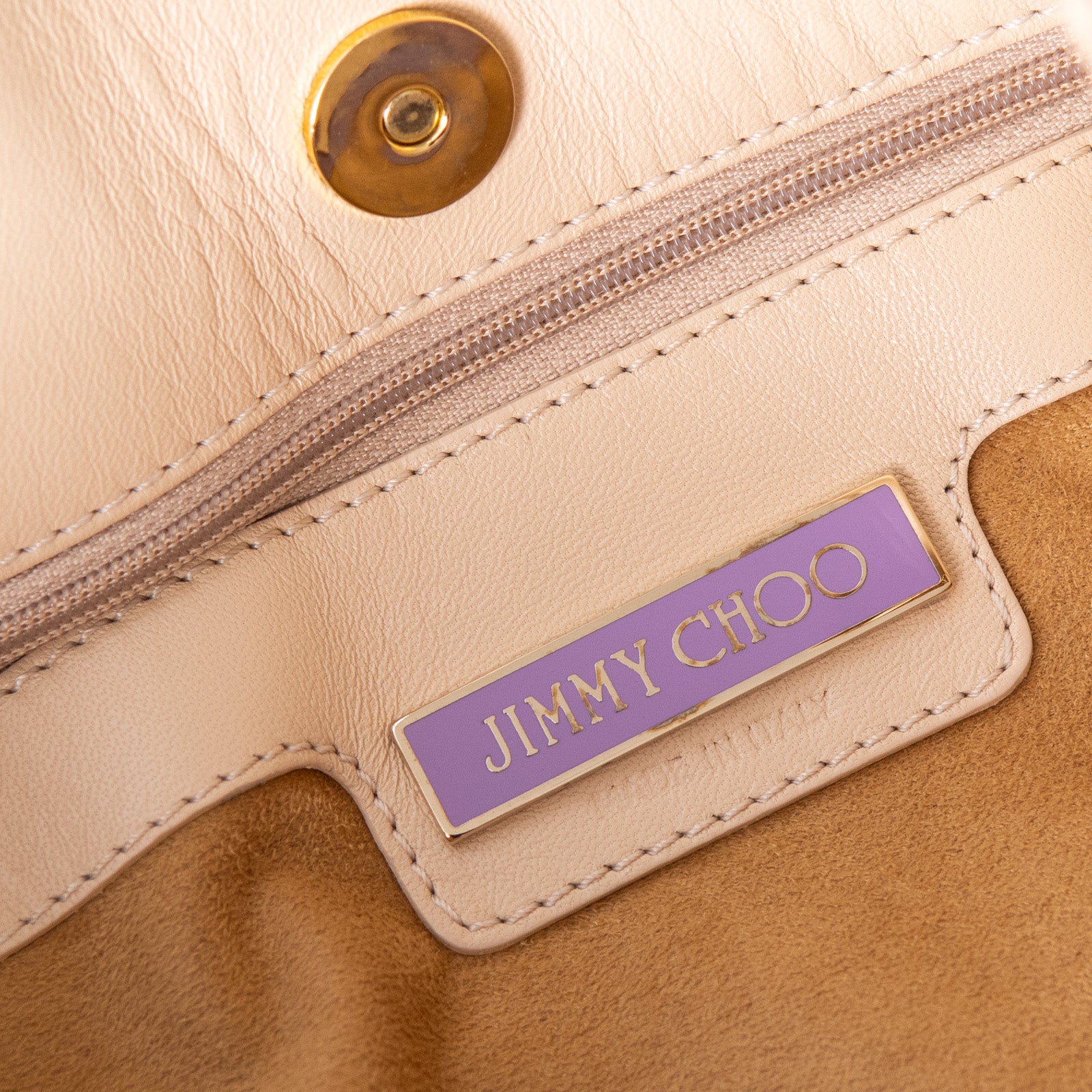 Jimmy Choo Cream Fabric And Leather Bag - Image 4 of 8