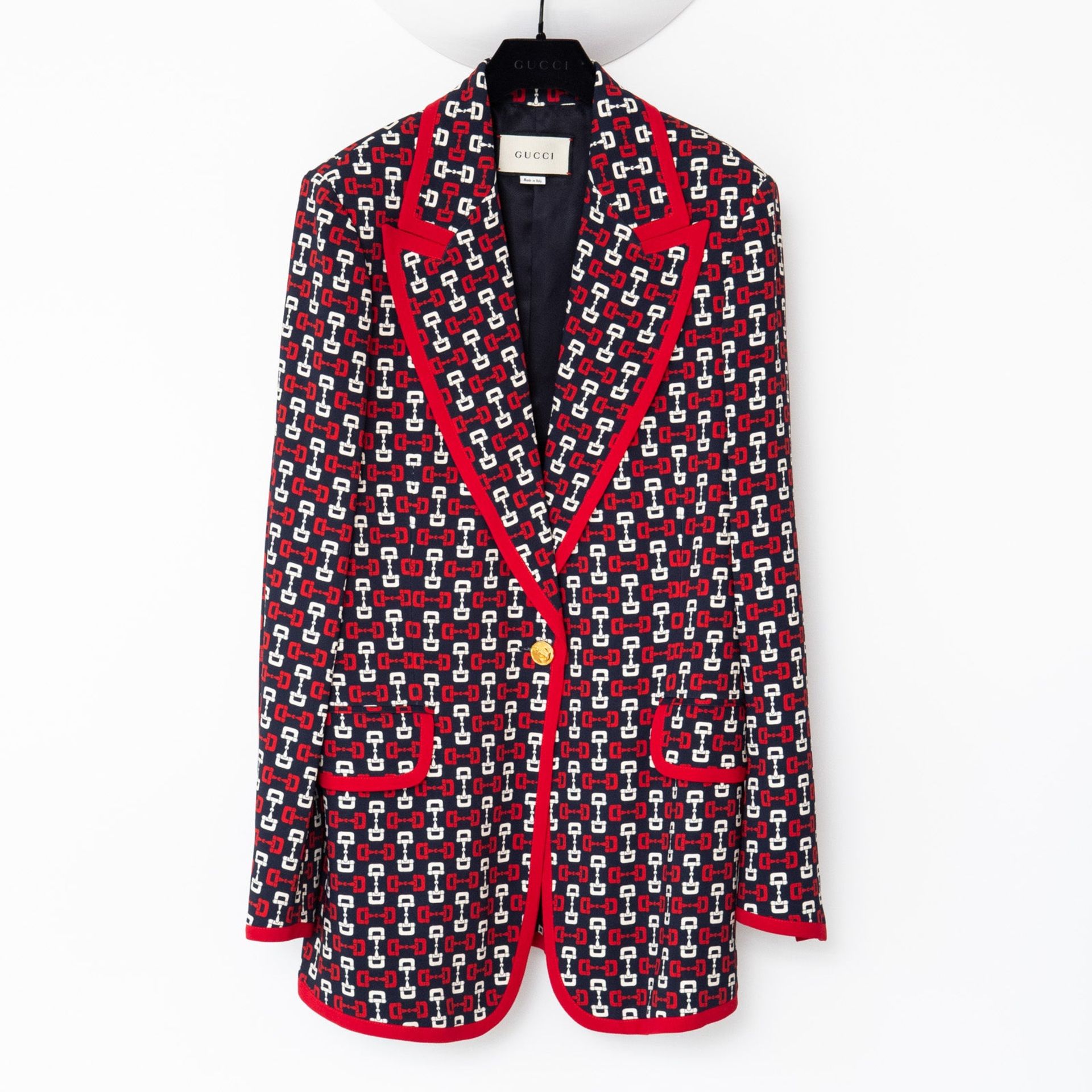 Gucci Red Horsebit Print Jacket