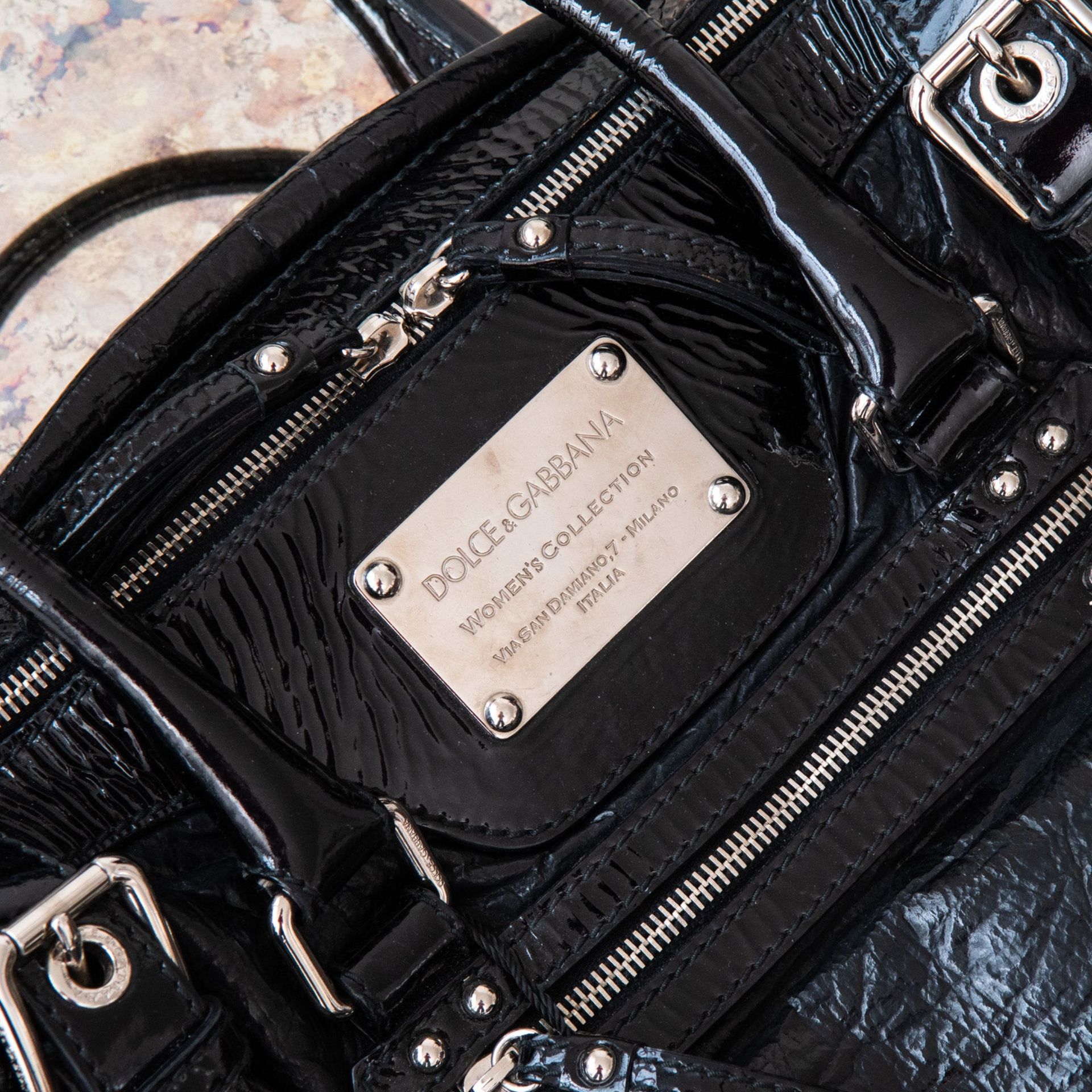 Dolce and Gabbana Black Patent Bag - Image 2 of 10