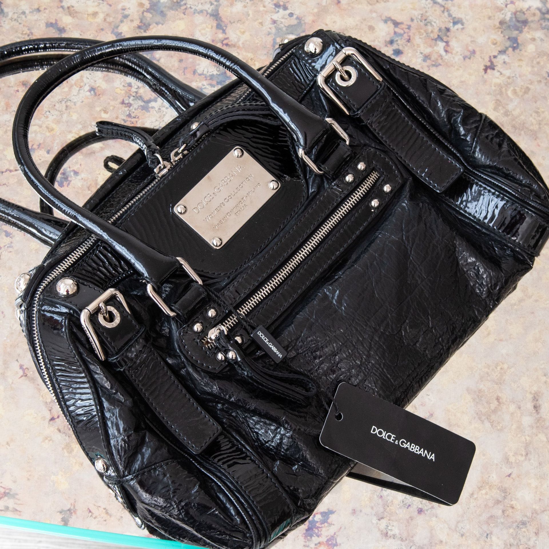 Dolce and Gabbana Black Patent Bag