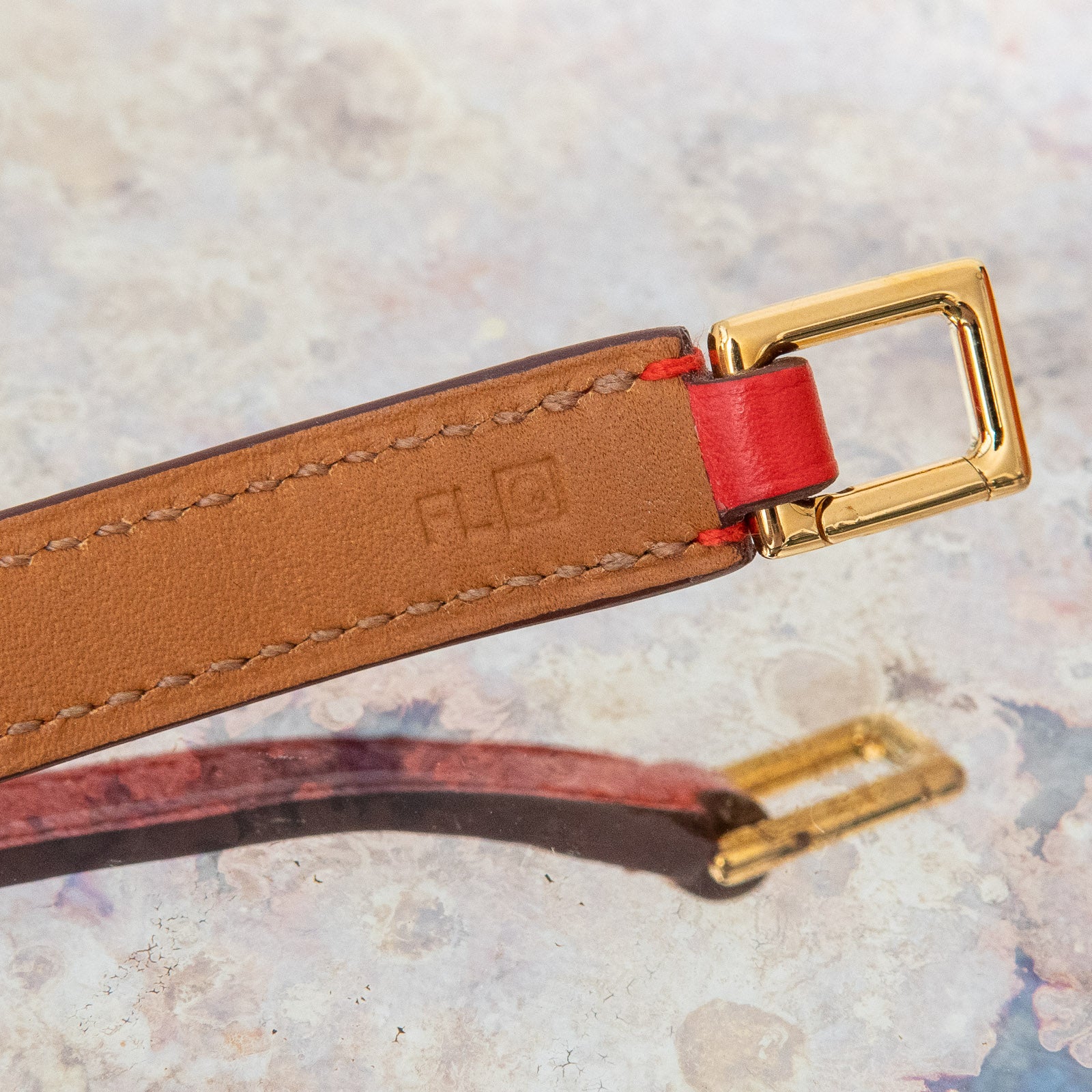 Hermes Rivale Double Tour Red Leather Bracelet Size XS - Image 9 of 9