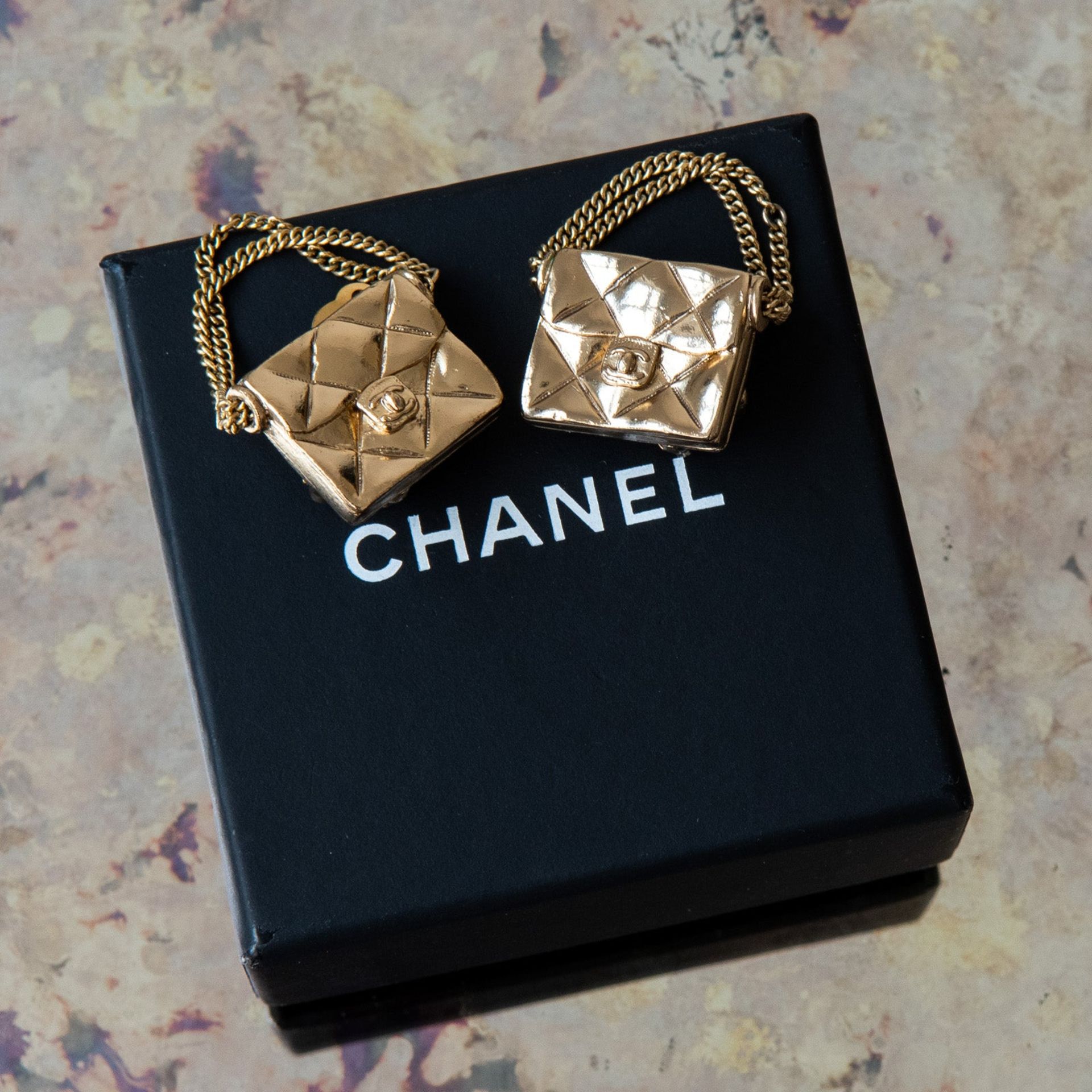 Chanel Matelasse Bag Motif Clip On Earrings - Image 3 of 5