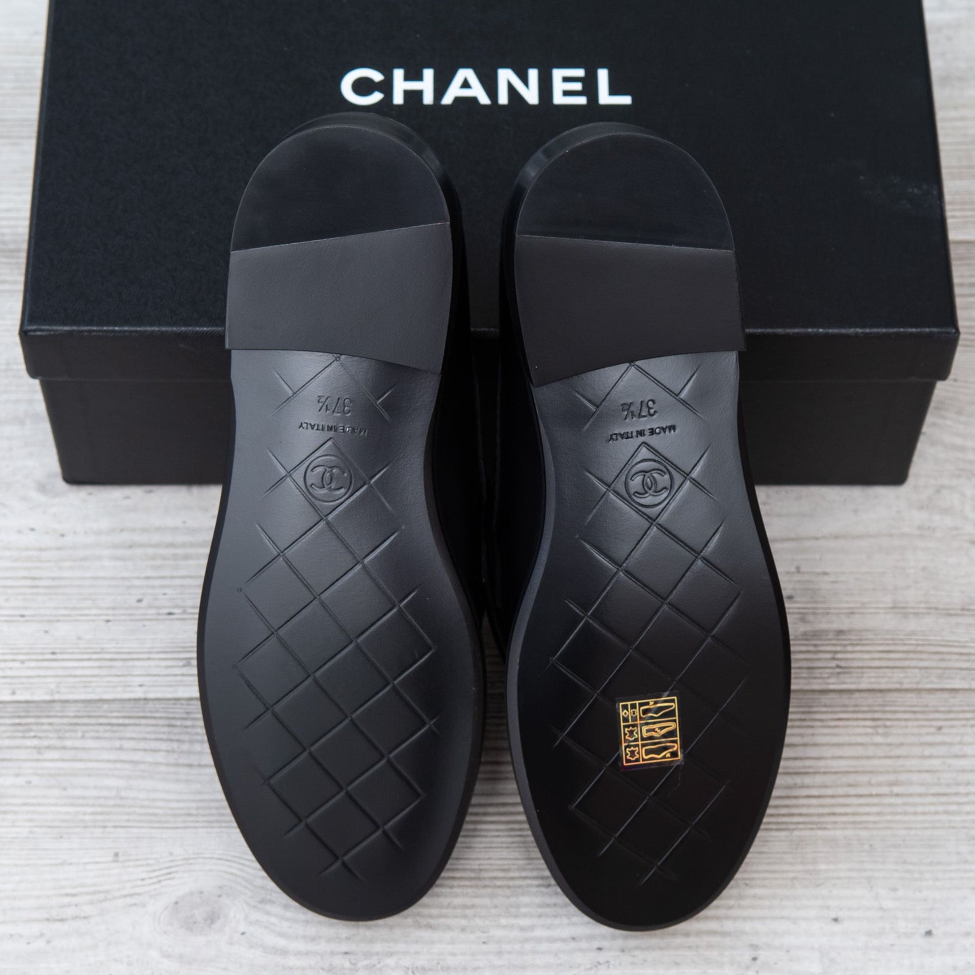 Chanel Black Leather Loafers - Image 5 of 5