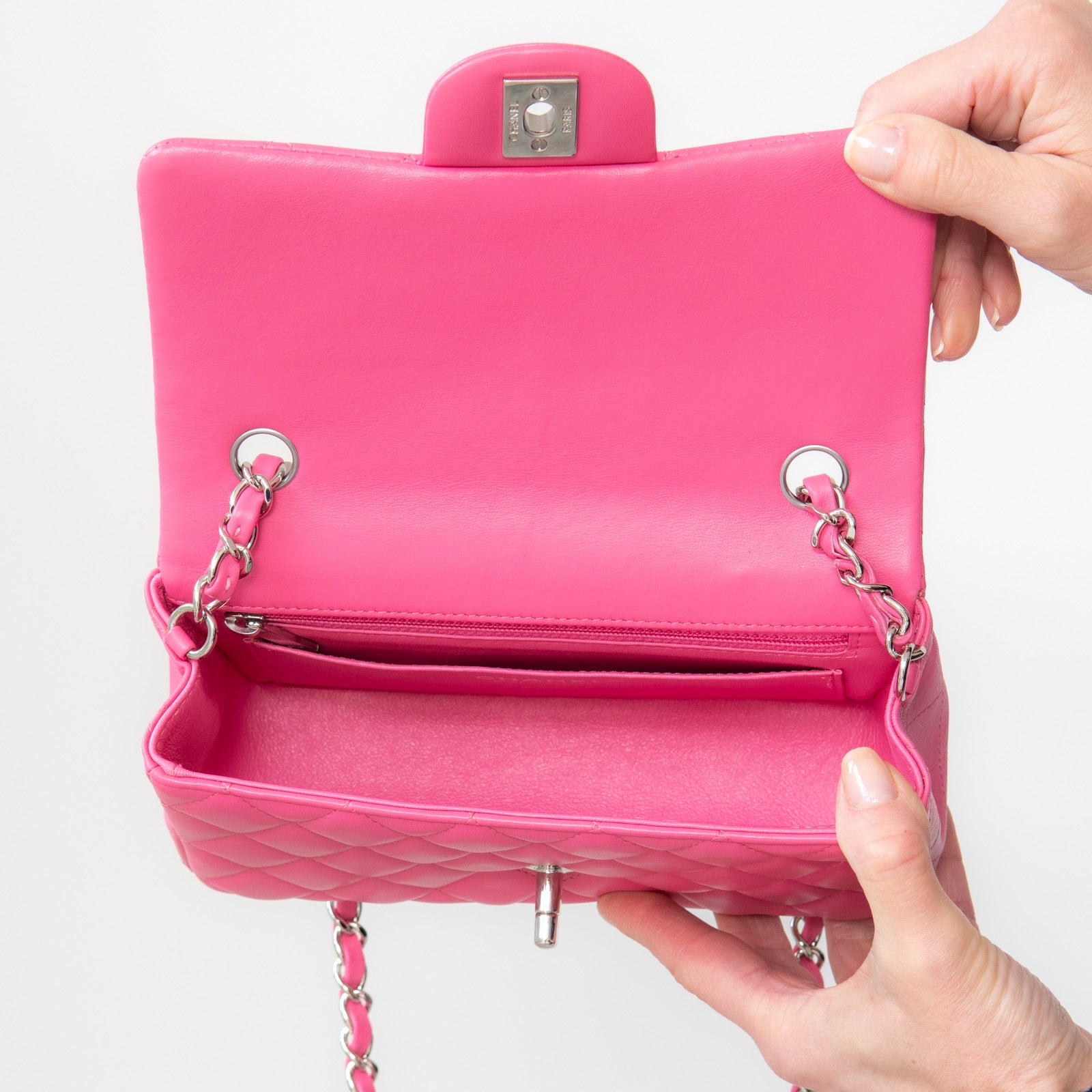 Chanel Pink Mini Rectangular Flap Bag - Image 7 of 13