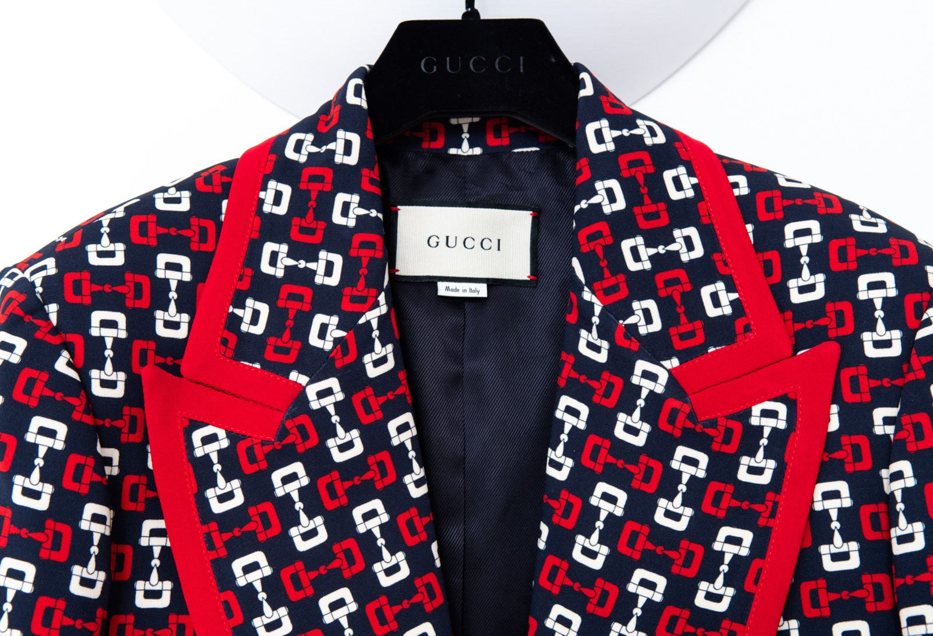 Gucci Red Horsebit Print Jacket - Image 4 of 9