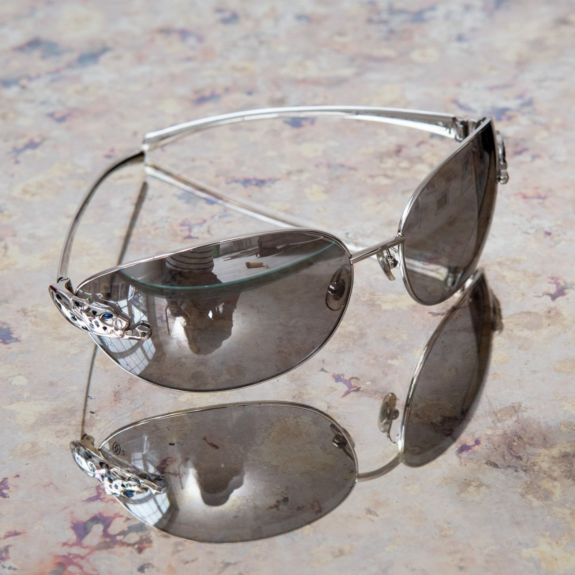 Cartier Vintage Limited Edition Panthere de Aviator Sunglasses - Image 4 of 8