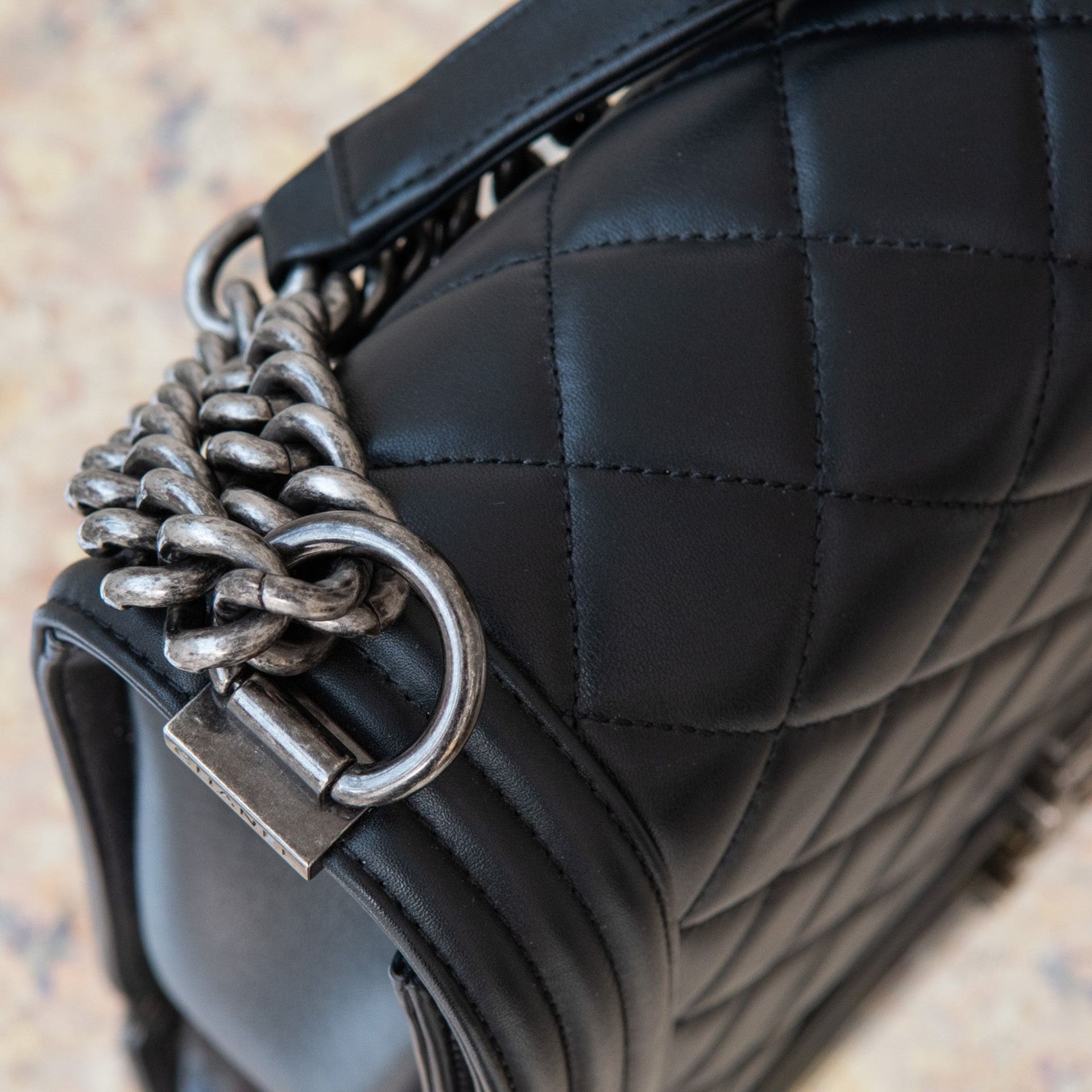 Chanel Black Jumbo Boy Bag - Image 6 of 9