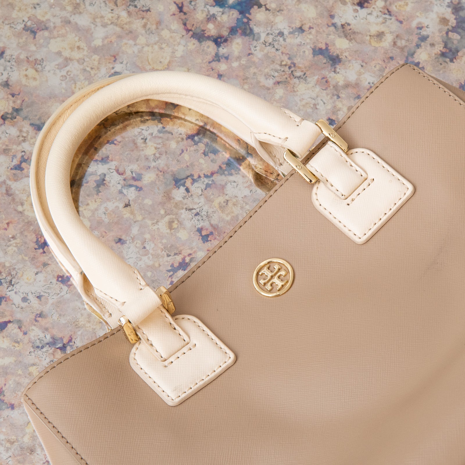 Tory Burch Beige Leather Tote Bag - Bild 2 aus 8