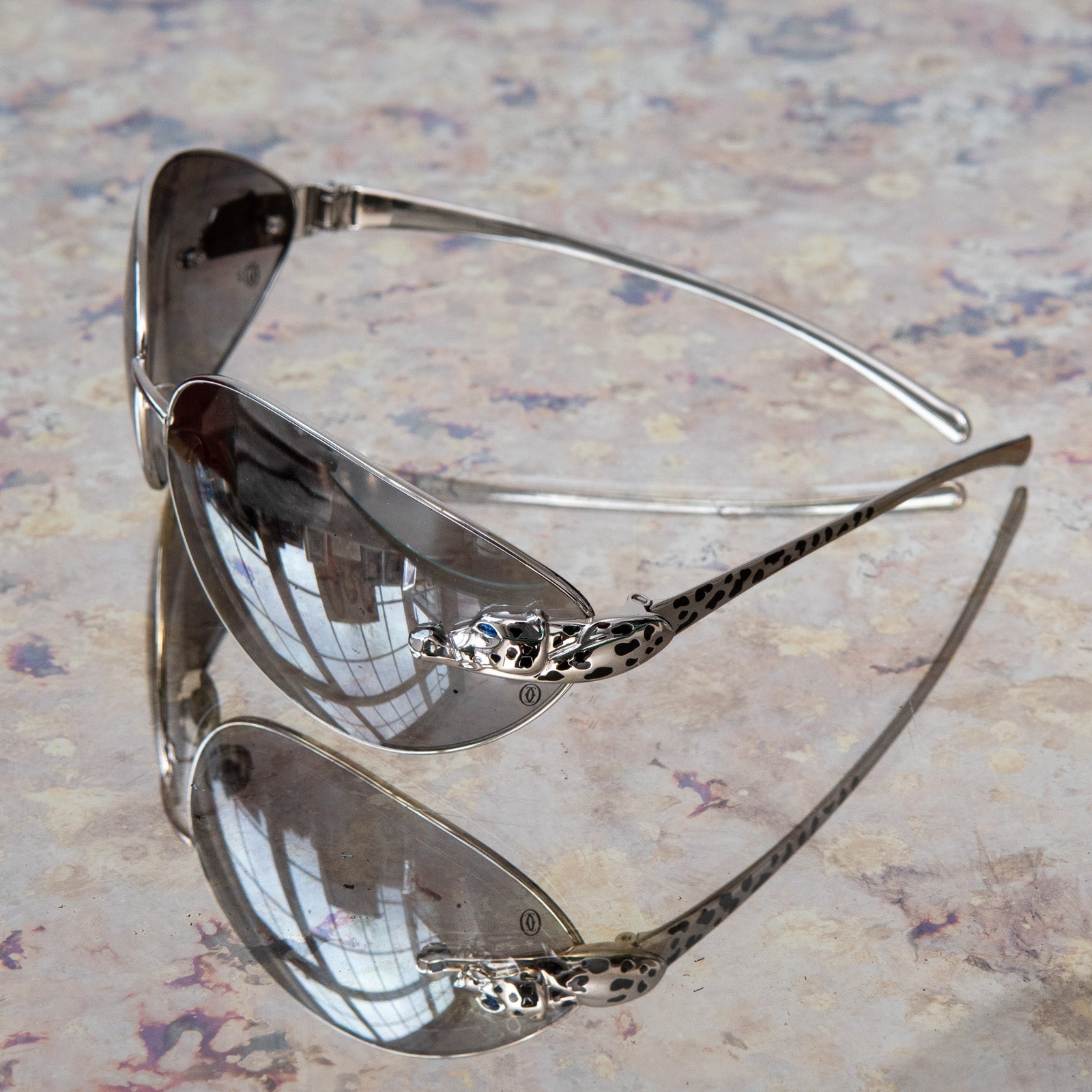 Cartier Vintage Limited Edition Panthere de Aviator Sunglasses - Image 5 of 8