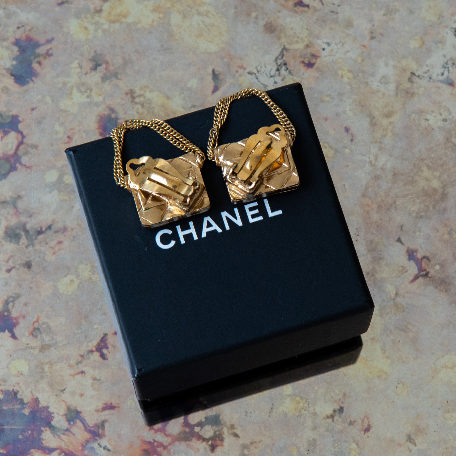 Chanel Matelasse Bag Motif Clip On Earrings - Image 5 of 5