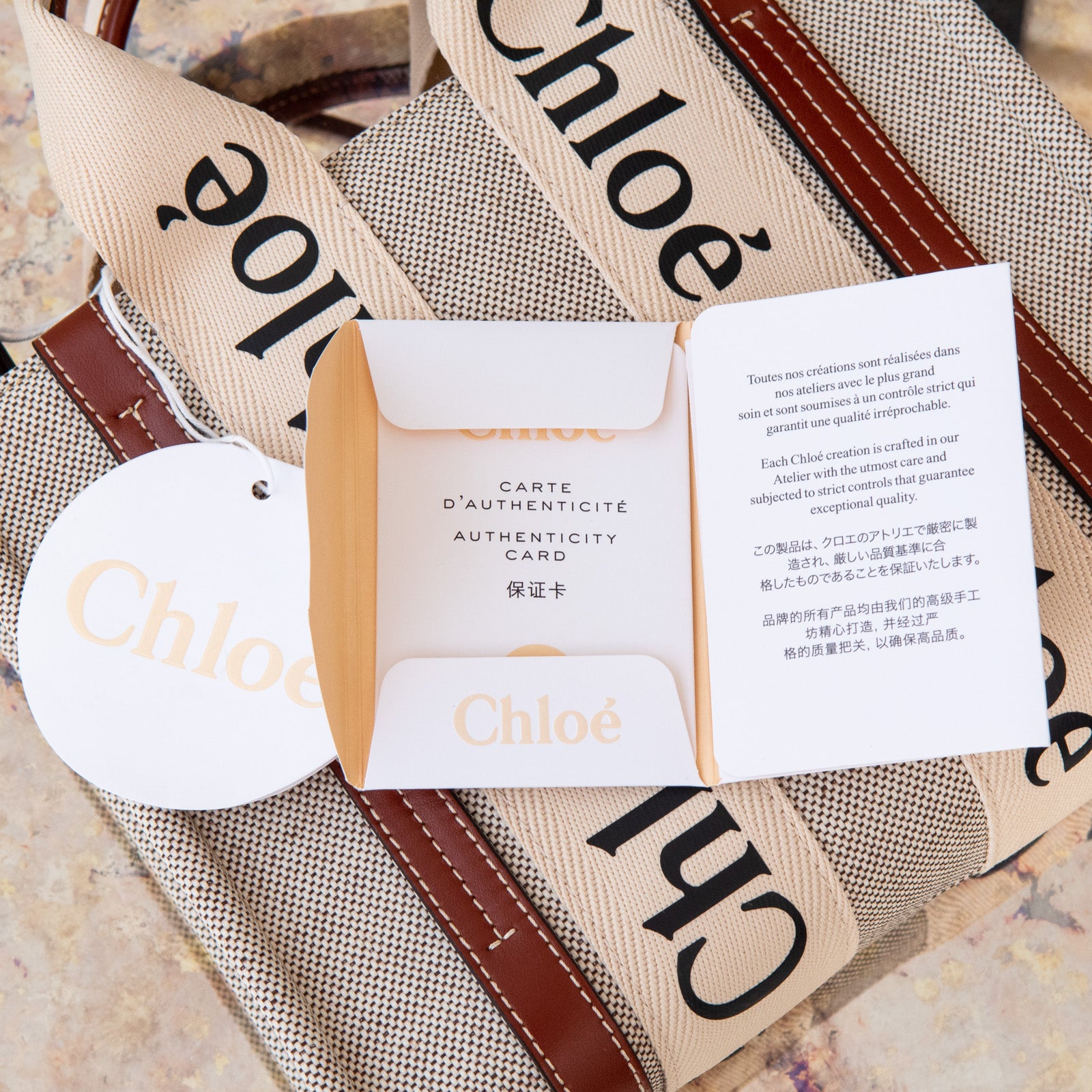 Chloe Woody Small Linen Crossbody Bag - Image 8 of 8