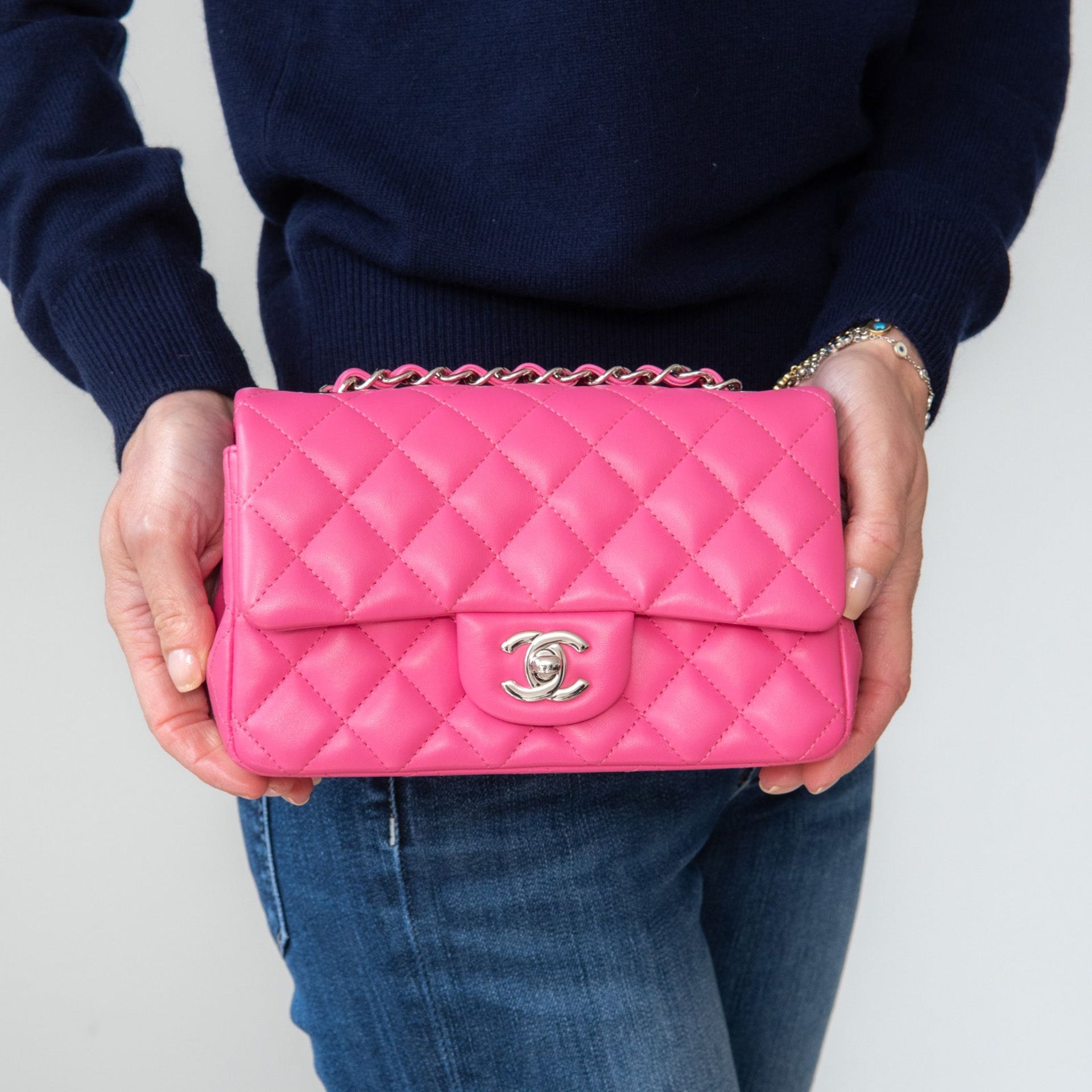 Chanel Pink Mini Rectangular Flap Bag - Image 10 of 13