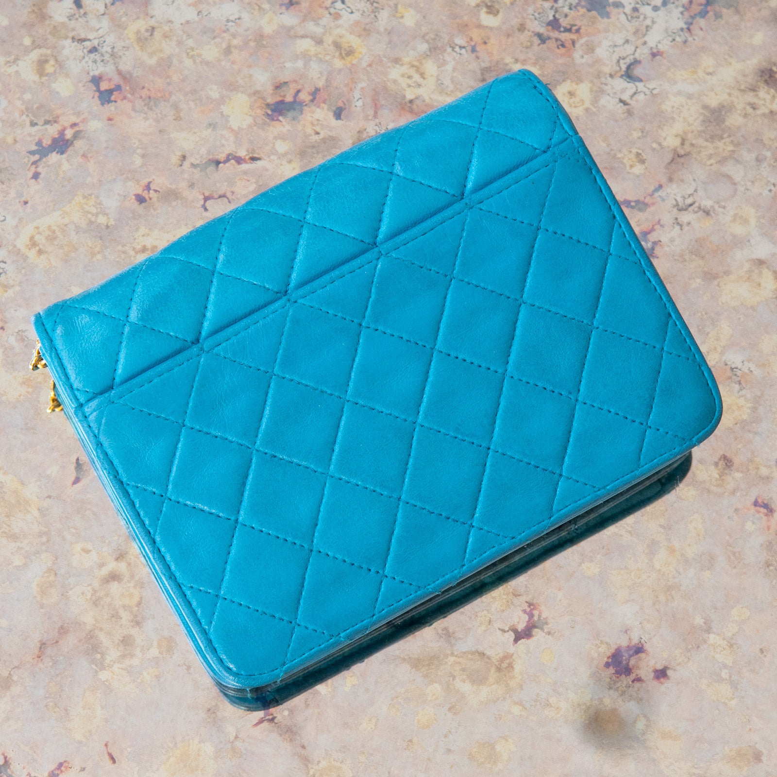 Chanel Turquoise Clutch On Chain Bag - Image 2 of 9