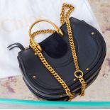 Chloe Navy Leather Mini Crossbody Bag