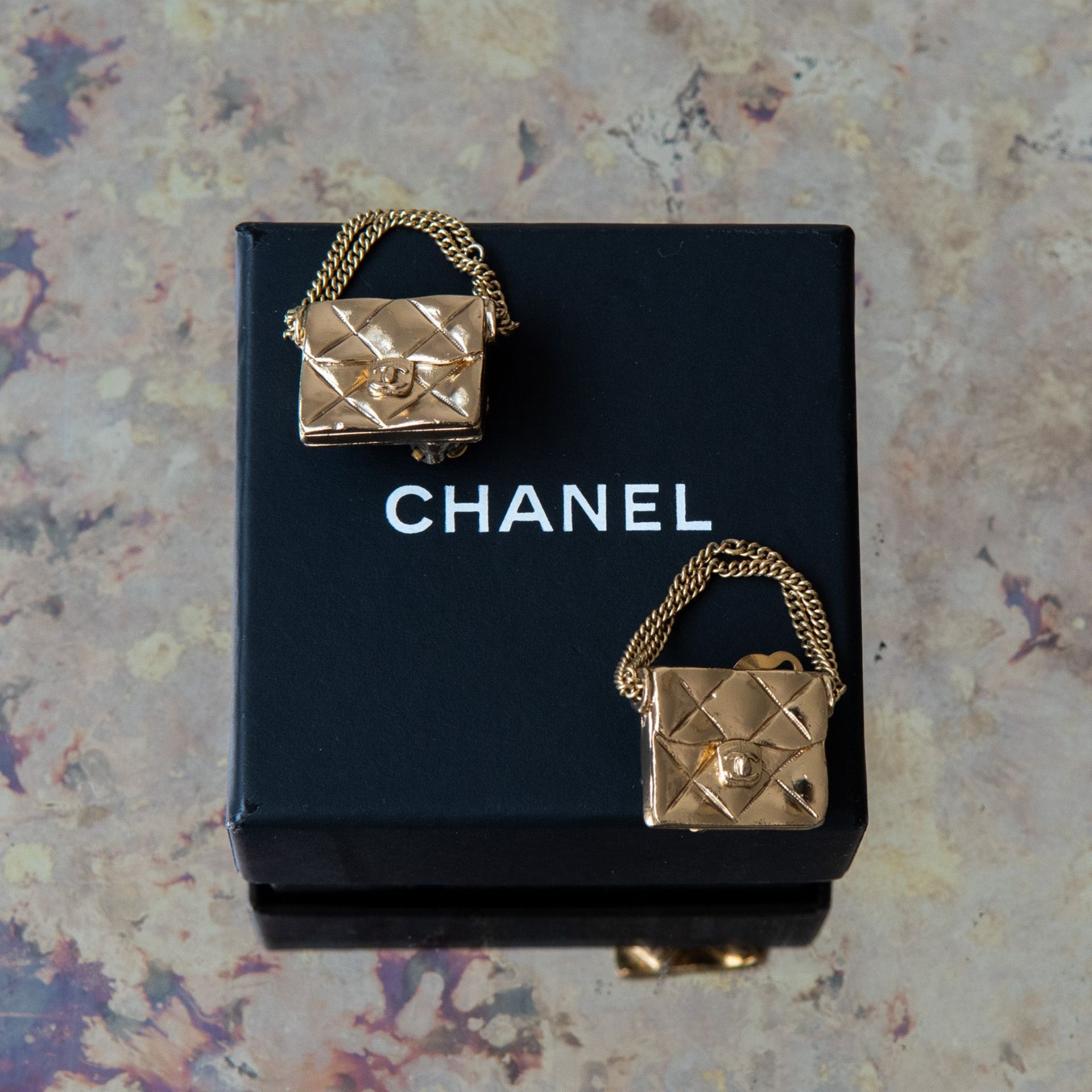 Chanel Matelasse Bag Motif Clip On Earrings - Image 2 of 5