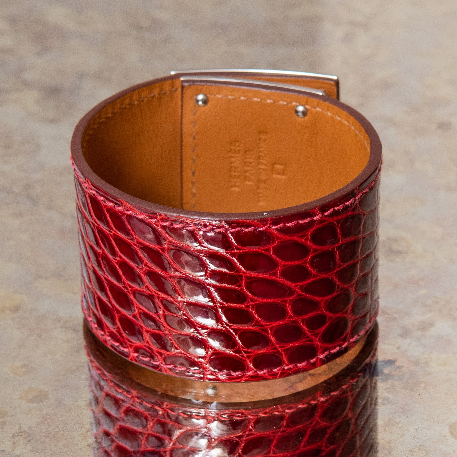 Hermes Kelly Dog Burgundy Bracelet - Image 3 of 6