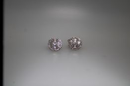 18ct White Gold Diamond Round Cufflinks