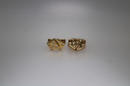 18ct Yellow Gold Diamond Dice Cufflinks