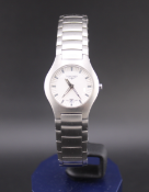 LONGINES LADIES STEEL BRACELET WATCH, SILVER DIAL, WITH BOX