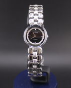 RADO LADIES STEEL BRACELET WATCH BLACK DIAL WITH BOX
