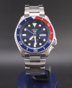 SEIKO 5 RED BLUE BEZEL STEEL AUTOMATIC WATCH