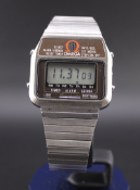 OMEGA STEEL LCD MEMOMASTER WATCH CAL 1632 WITH BOX