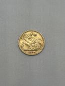 A 1/2 Sovereign Coin Queen Victoria 1899 22ct Gold 4g